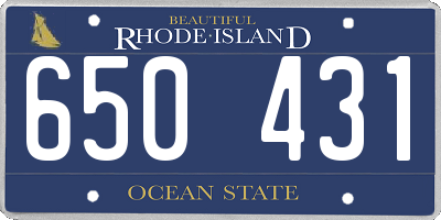RI license plate 650431