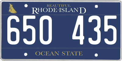 RI license plate 650435