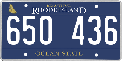 RI license plate 650436