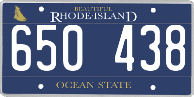 RI license plate 650438