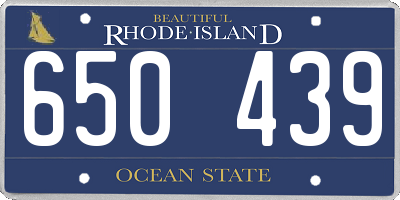 RI license plate 650439