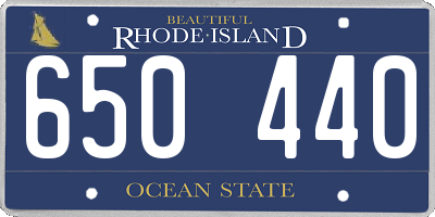 RI license plate 650440