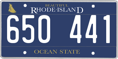 RI license plate 650441