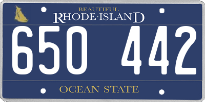 RI license plate 650442