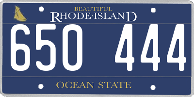 RI license plate 650444
