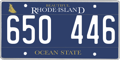 RI license plate 650446