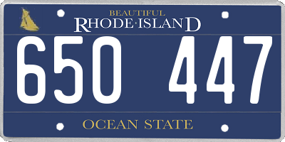 RI license plate 650447