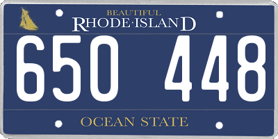 RI license plate 650448