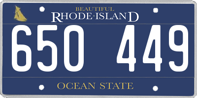 RI license plate 650449