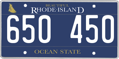 RI license plate 650450