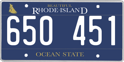 RI license plate 650451