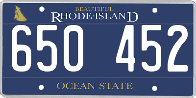 RI license plate 650452