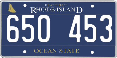 RI license plate 650453