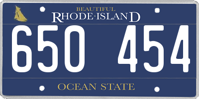 RI license plate 650454