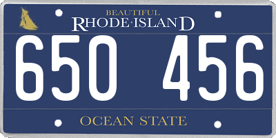 RI license plate 650456