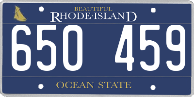 RI license plate 650459