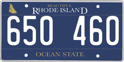 RI license plate 650460