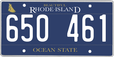 RI license plate 650461
