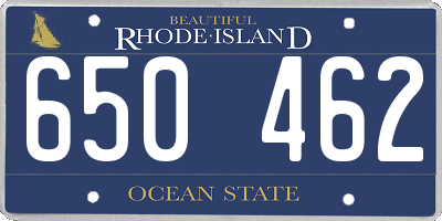 RI license plate 650462