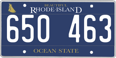 RI license plate 650463