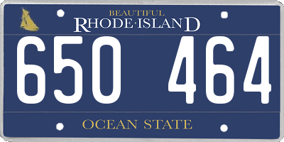 RI license plate 650464