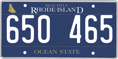 RI license plate 650465