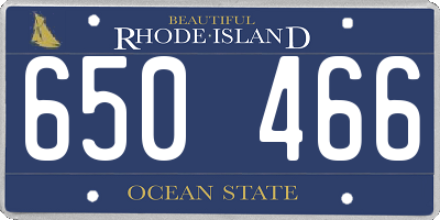 RI license plate 650466