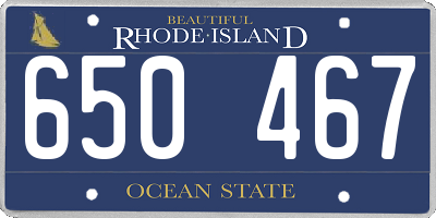 RI license plate 650467