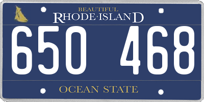 RI license plate 650468