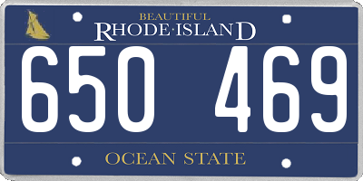 RI license plate 650469