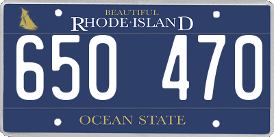 RI license plate 650470