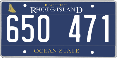 RI license plate 650471