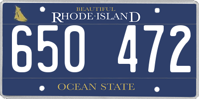 RI license plate 650472
