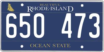 RI license plate 650473