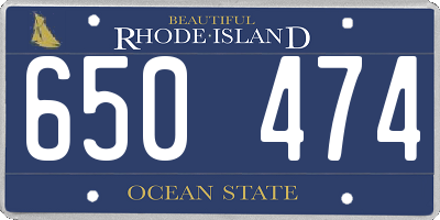 RI license plate 650474
