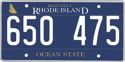 RI license plate 650475