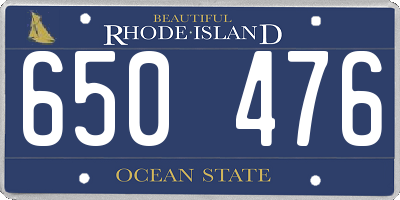 RI license plate 650476