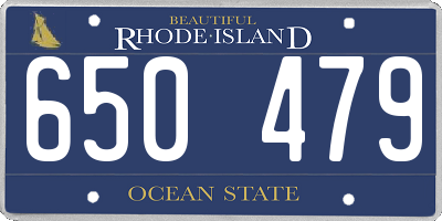 RI license plate 650479