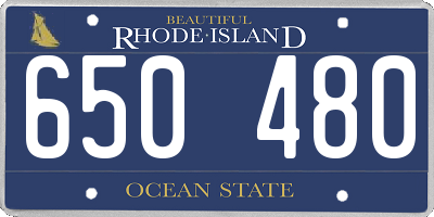 RI license plate 650480