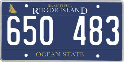 RI license plate 650483