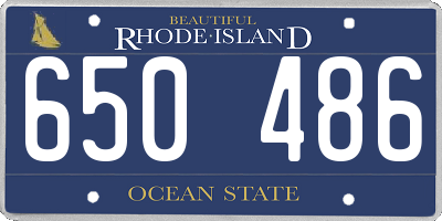 RI license plate 650486