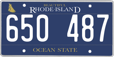 RI license plate 650487
