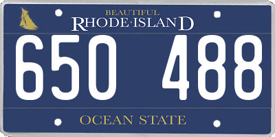 RI license plate 650488