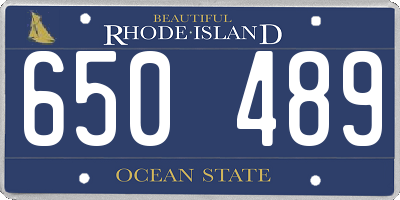RI license plate 650489