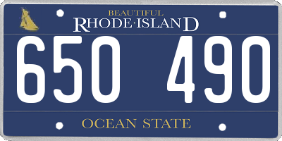 RI license plate 650490
