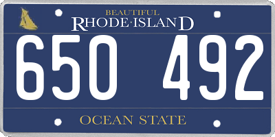 RI license plate 650492