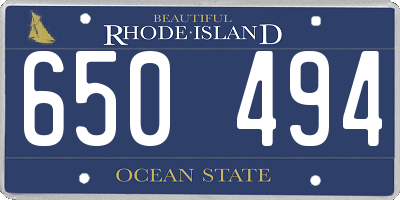 RI license plate 650494