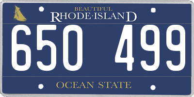 RI license plate 650499
