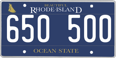 RI license plate 650500
