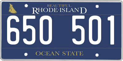 RI license plate 650501